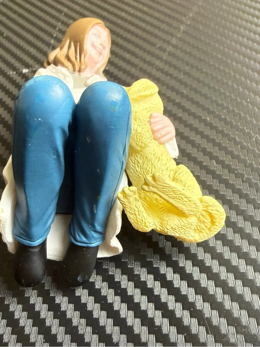 1982 Woman Doctor/Veterinarian Figurine w/ Stethoscope Holding Yellow Dog Resin